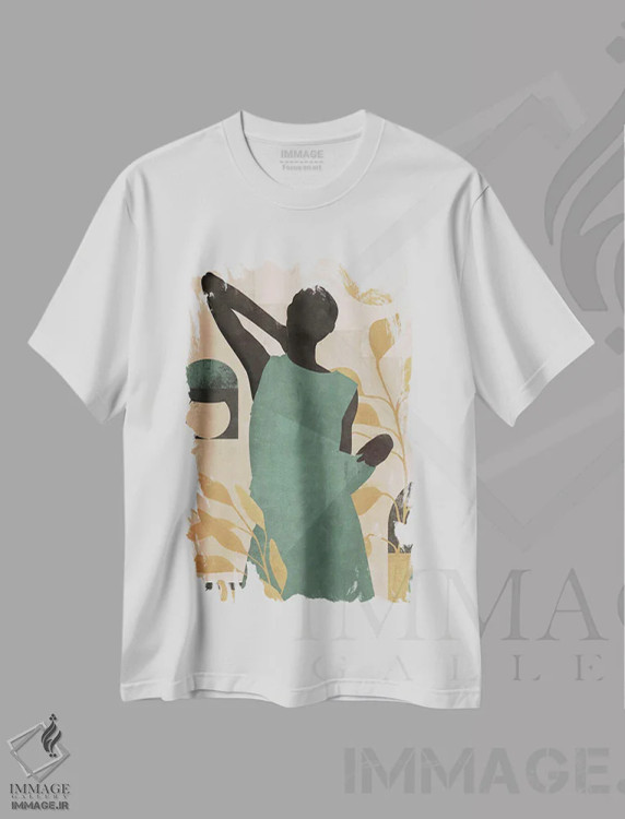 تیشرت سفید طرح دار دختر مراکش انتزاعی I، هنر آمریکایی آفریقایی تبار اثر هلو مورائس | immage.ir