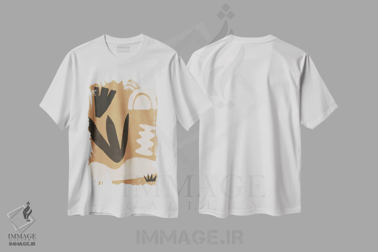 تیشرت سفید طرح دار شکل واحه انتزاعی I اثر هلو مورائس | immage.ir