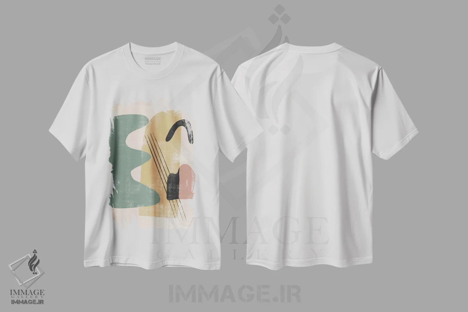 تیشرت سفید طرح دار شکل واحه انتزاعی III اثر هلو مورائس | immage.ir