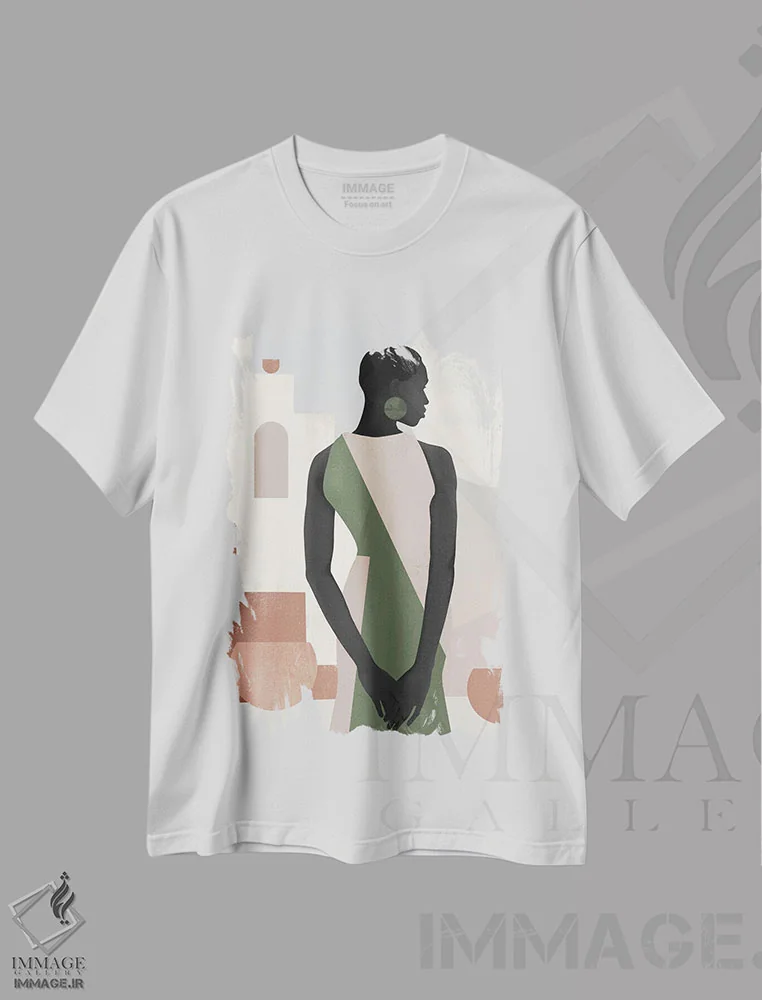 تیشرت سفید طرح دار دختر کوارتز انتزاعی دو، هنر آمریکایی آفریقایی تبار اثر هلو مورائس | immage.ir