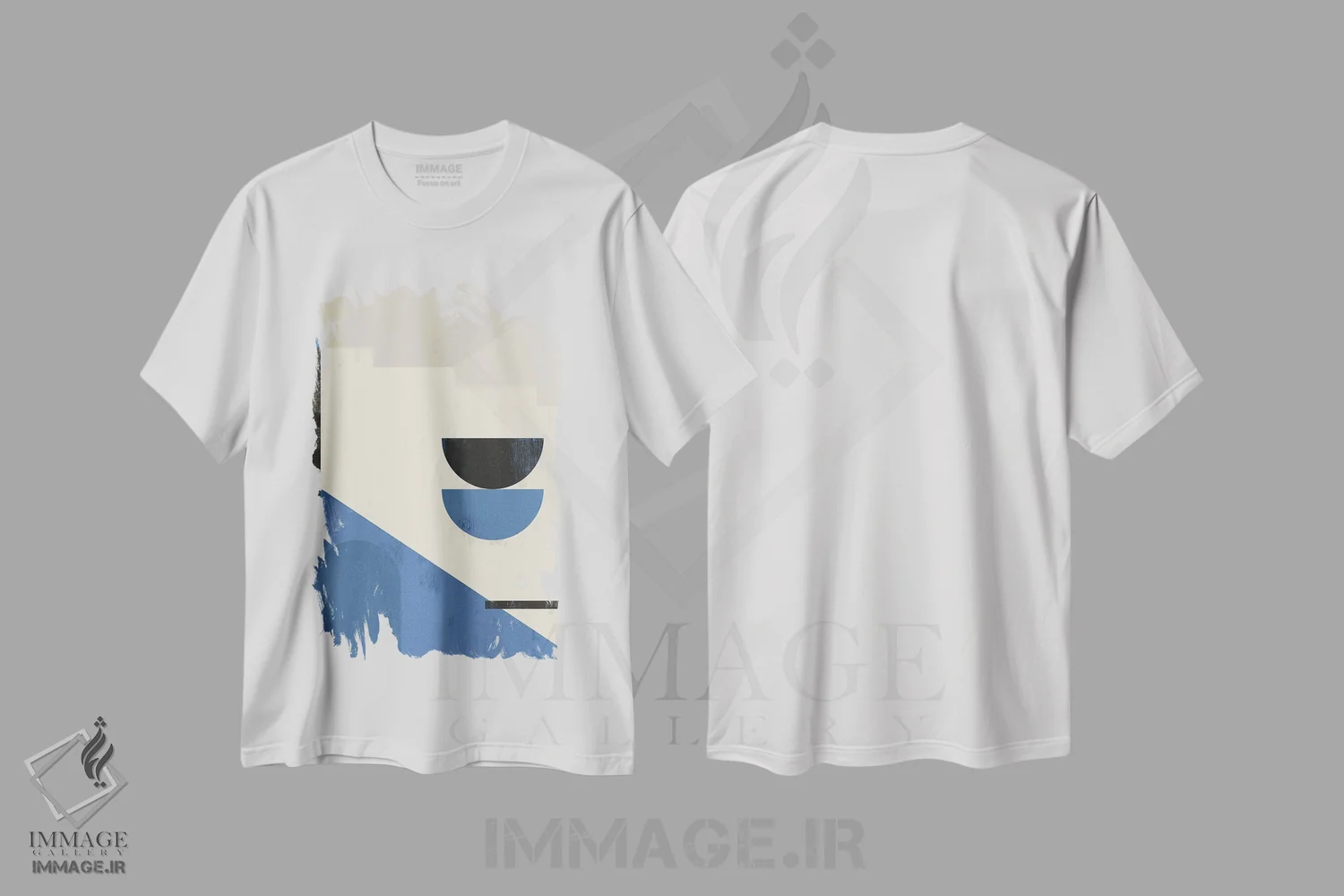 تیشرت سفید طرح دار طرح هندسی آسمان انتزاعی یک اثر هلو مورائس | immage.ir