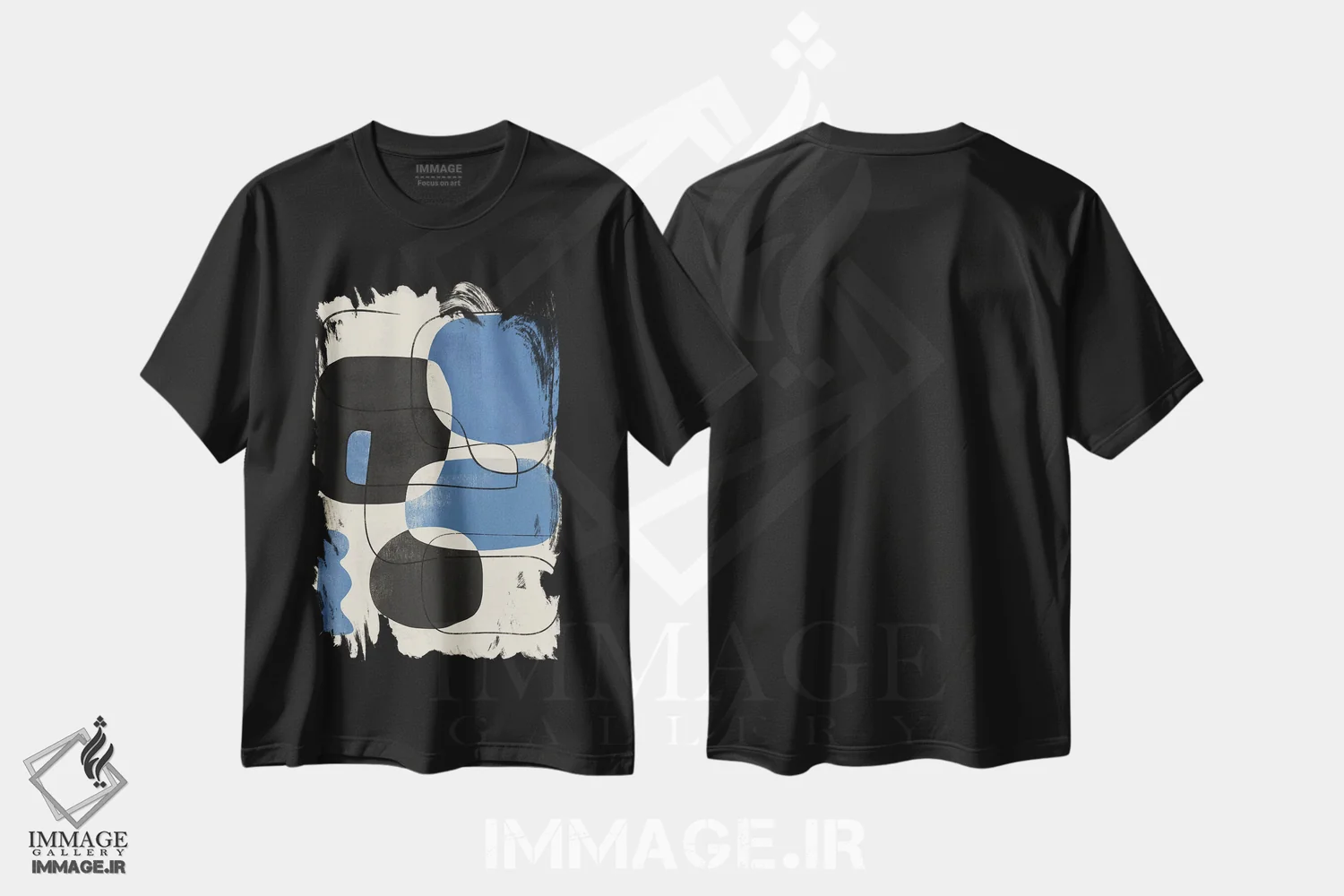 تیشرت مشکی طرح دار طرح هندسی آسمان انتزاعی چهار اثر هلو مورائس | immage.ir