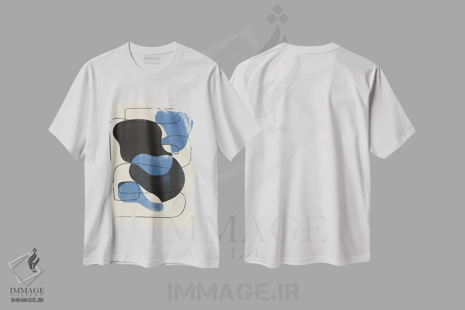 تیشرت سفید طرح دار طرح هندسی آسمان انتزاعی پنج اثر هلو مورائس | immage.ir