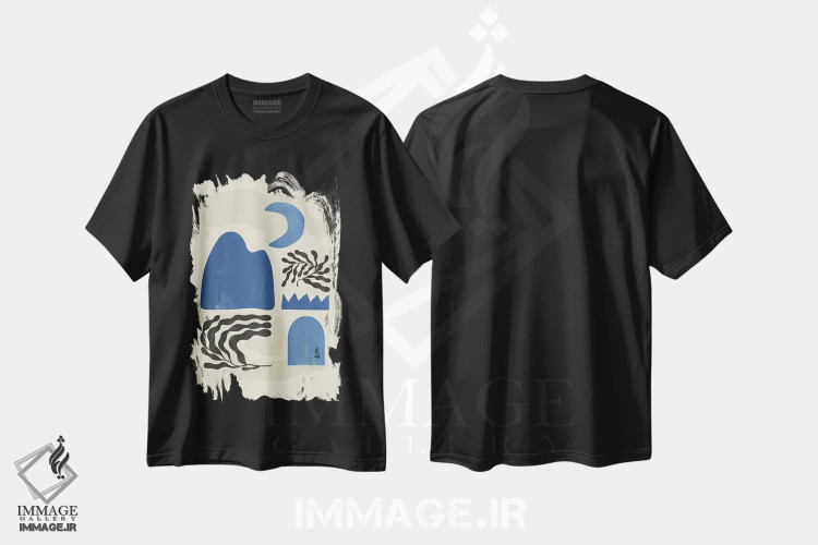 تیشرت مشکی طرح دار شکل آسمانی انتزاعی یک اثر هلو مورائس | immage.ir