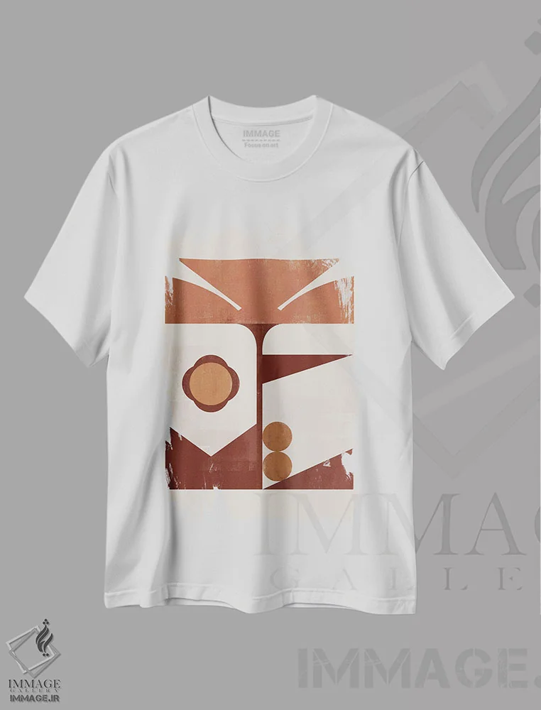 تیشرت سفید طرح دار گل بهاری انتزاعی دو اثر هلو مورائس | فروشگاه ایماژ