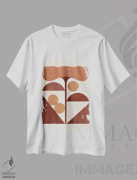 تیشرت سفید طرح دار گل بهاری انتزاعی یک اثر هلو مورائس | immage.ir