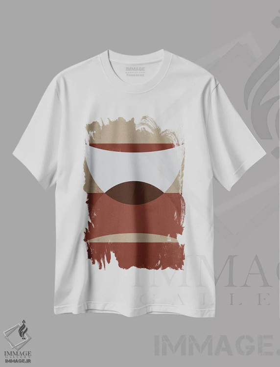 تیشرت سفید طرح دار طرح هندسی بهاری انتزاعی یک اثر هلو مورائس | immage.ir