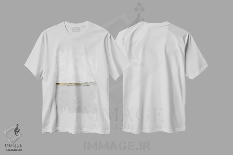 تیشرت سفید طرح دار دیپتیک سفید انتزاعی دو اثر هلو مورائس | immage.ir