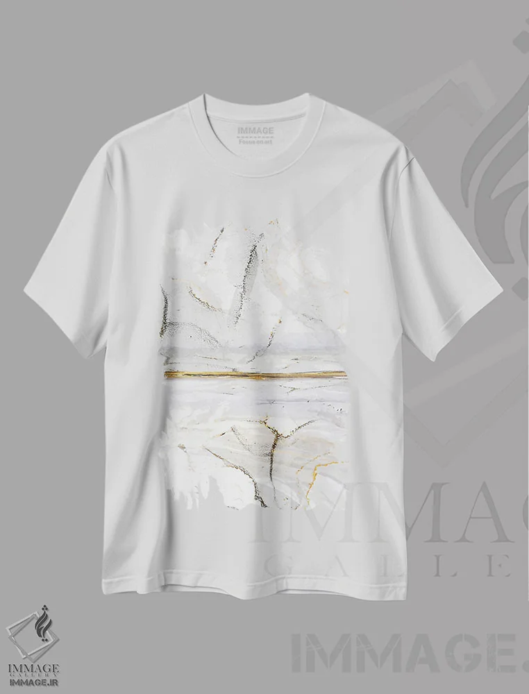 تیشرت سفید طرح دار مرمر انتزاعی دو، هنر دیجیتال اثر هلو مورائس | immage.ir