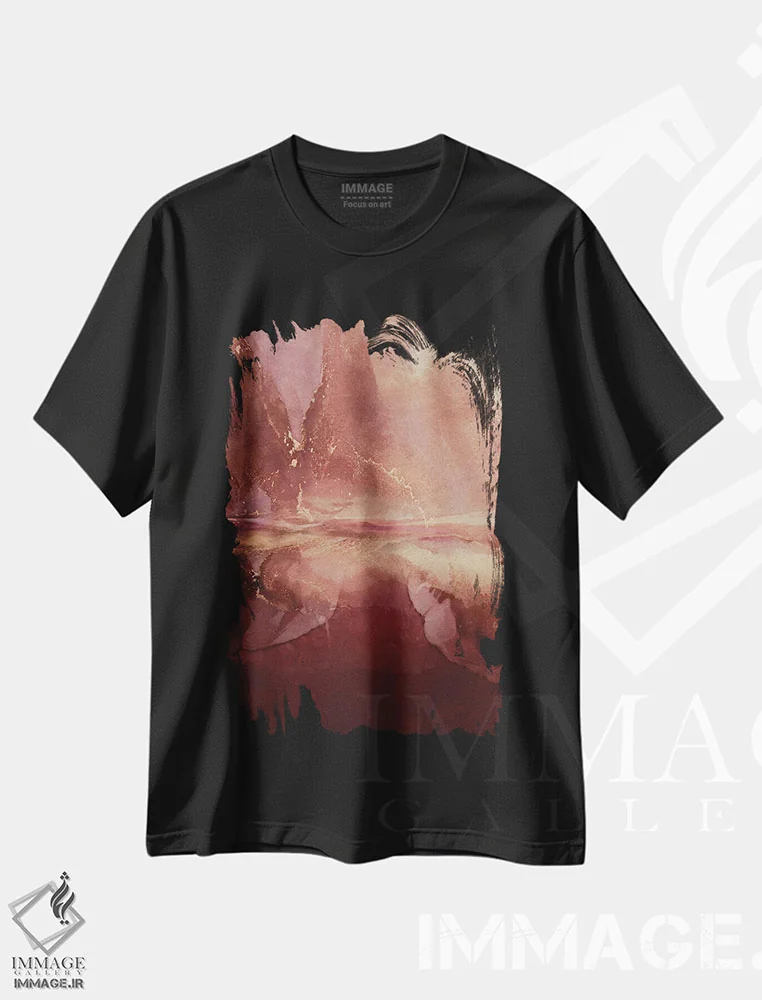 تیشرت مشکی طرح دار مرمر انتزاعی چهار، هنر دیجیتال اثر هلو مورائس | فروشگاه ایماژ
