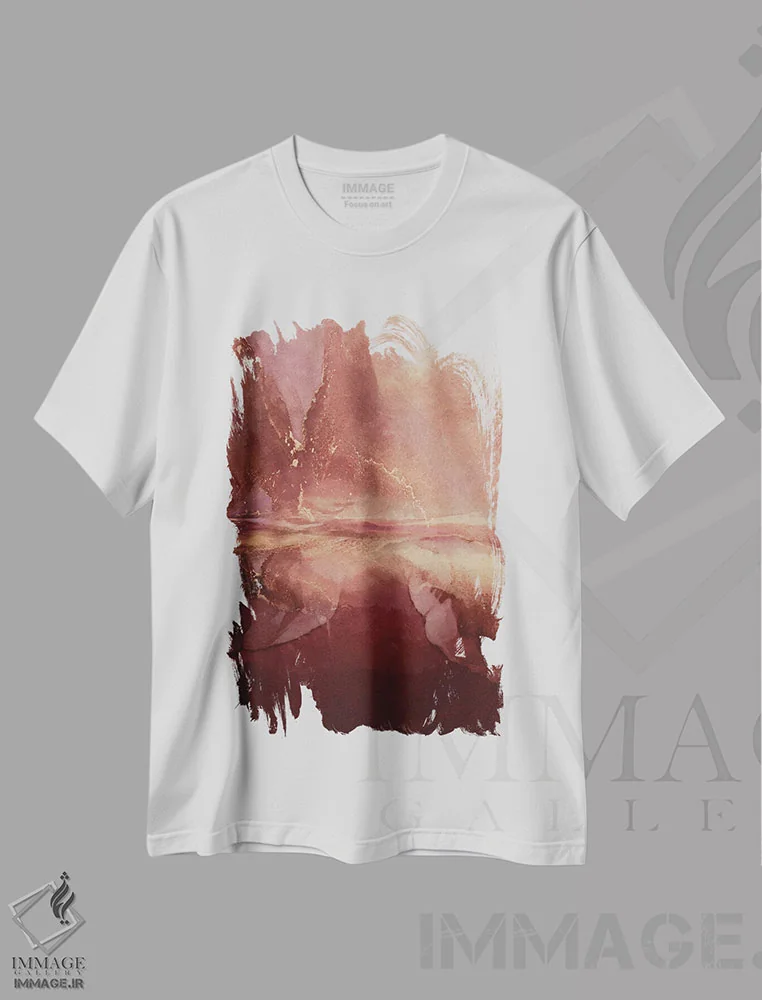تیشرت سفید طرح دار مرمر انتزاعی چهار، هنر دیجیتال اثر هلو مورائس | immage.ir