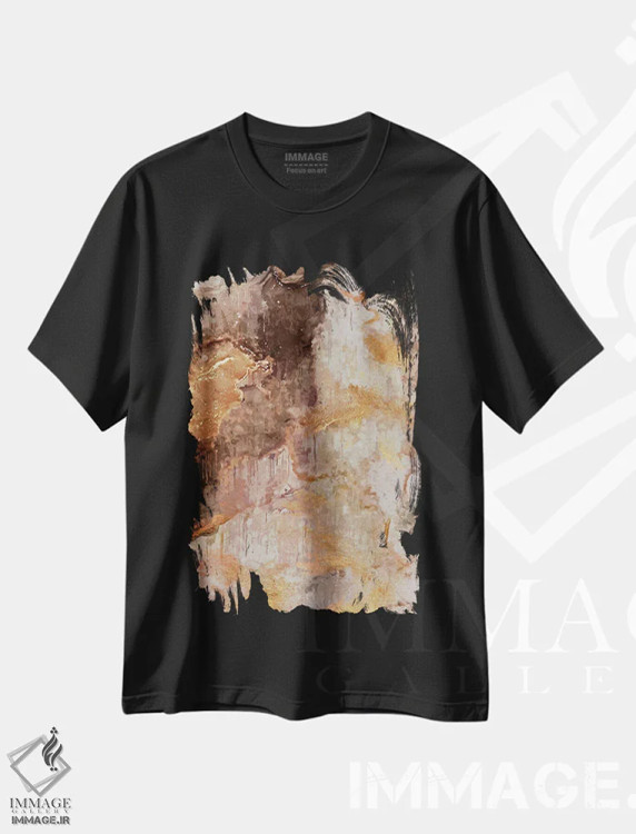 تیشرت مشکی طرح دار مرمر انتزاعی شش، هنر دیجیتال اثر هلو مورائس | فروشگاه ایماژ