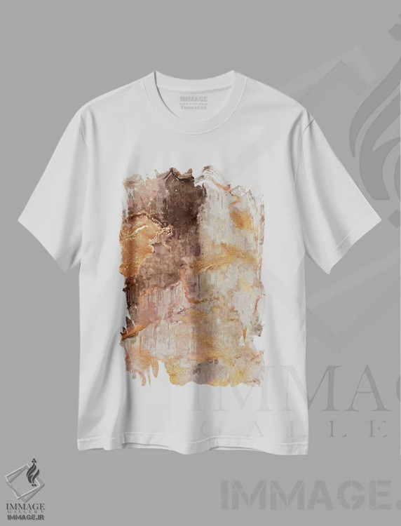 تیشرت سفید طرح دار مرمر انتزاعی شش، هنر دیجیتال اثر هلو مورائس | immage.ir