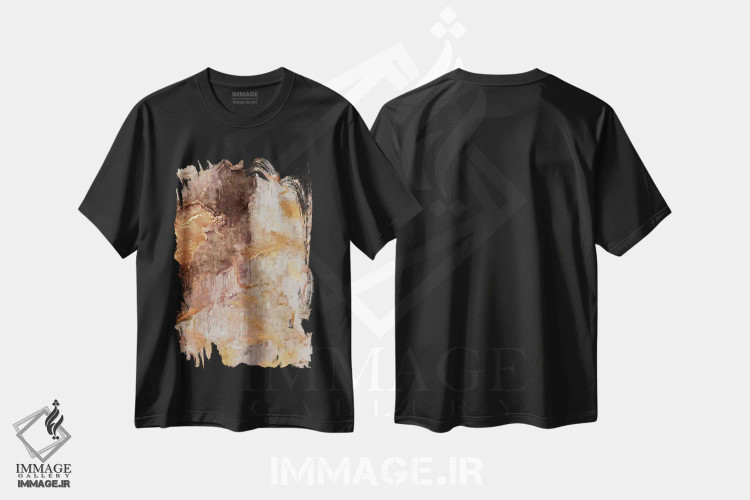 تیشرت مشکی طرح دار مرمر انتزاعی شش، هنر دیجیتال اثر هلو مورائس | فروشگاه ایماژ