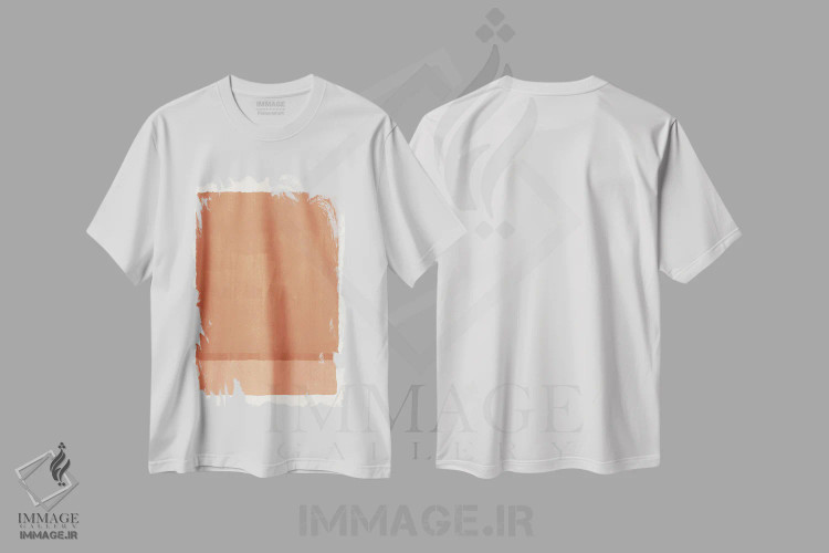 تیشرت سفید طرح دار نارنجی مینیمال اثر هلو مورائس | immage.ir