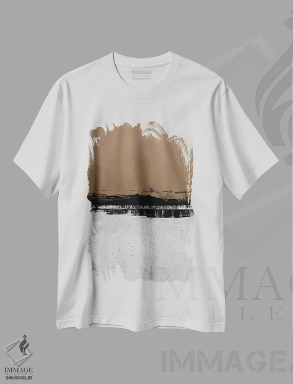 تیشرت سفید طرح دار مرمر انتزاعی هجدهم اثر هلو مورائس | immage.ir