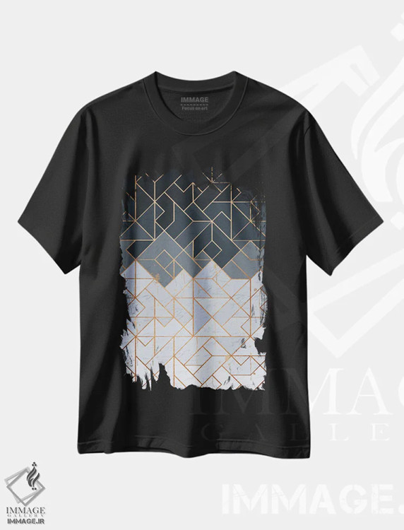 تیشرت مشکی طرح دار هندسی یازده، آبستره اثر هلو مورائس | immage.ir