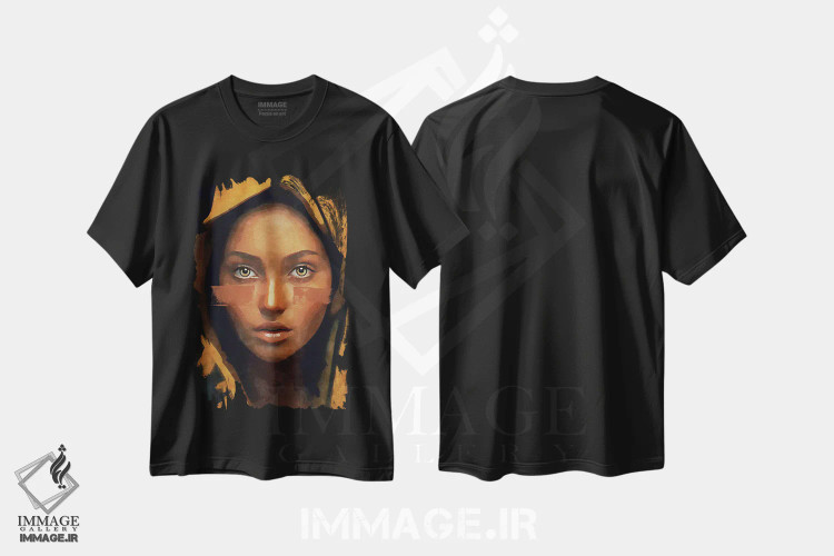 تیشرت مشکی طرح دار رنگ های متحد XI، هنر دیجیتال اثر هلو مورائس | فروشگاه ایماژ