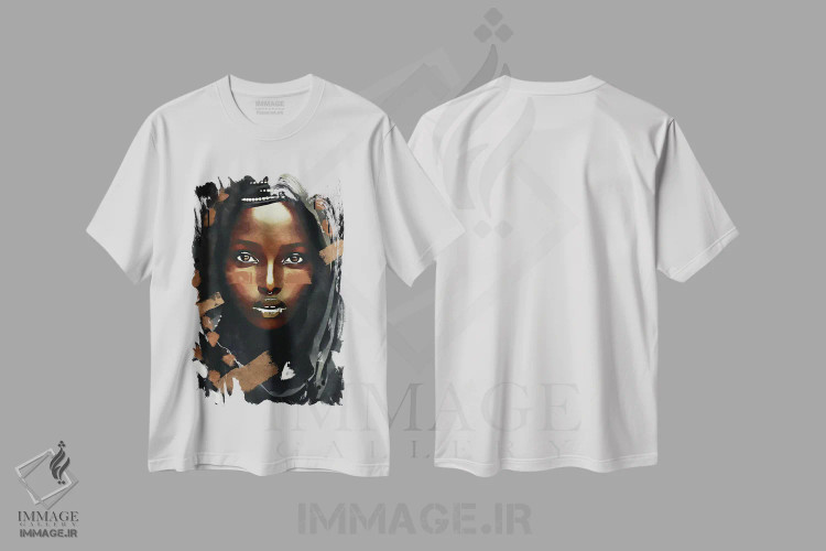 تیشرت سفید طرح دار رنگ های متحد XII، هنر آمریکایی آفریقایی تبار اثر هلو مورائس | فروشگاه ایماژ