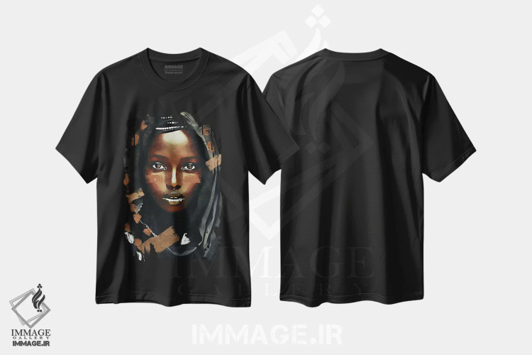 تیشرت مشکی طرح دار رنگ های متحد XII، هنر آمریکایی آفریقایی تبار اثر هلو مورائس | immage.ir