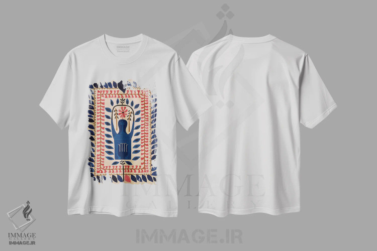 تیشرت سفید طرح دار موزاییک رز فریدا کالو اثر هلو مورائس | فروشگاه ایماژ