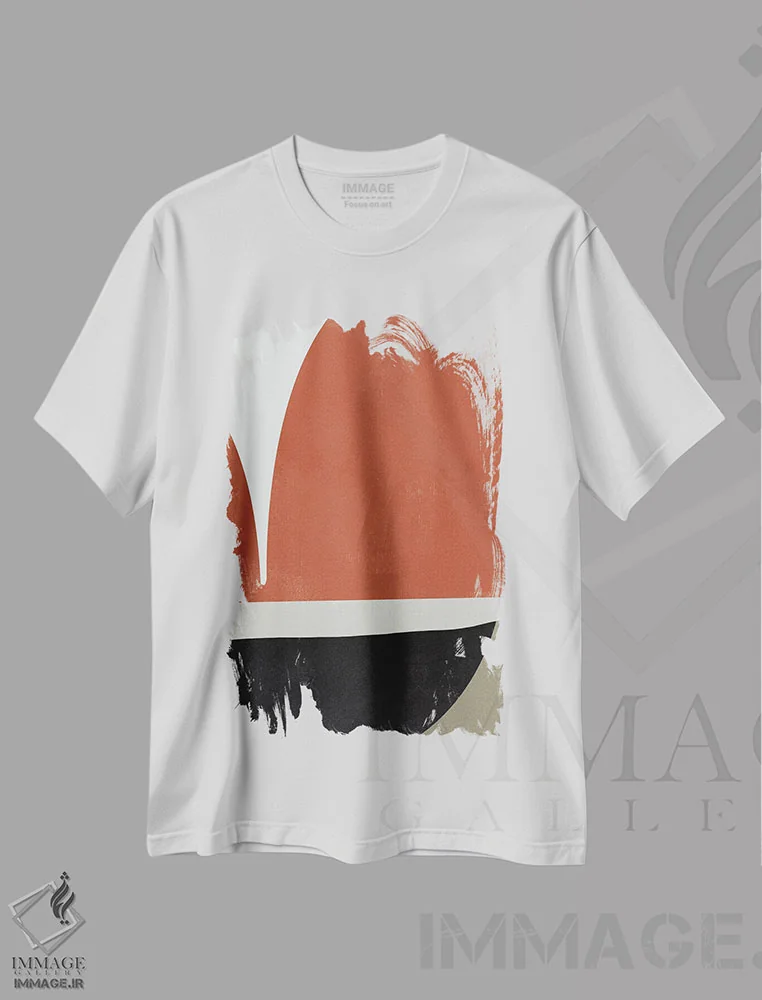 تیشرت سفید طرح دار اخرا ارگانیک II اثر هلو مورائس | immage.ir