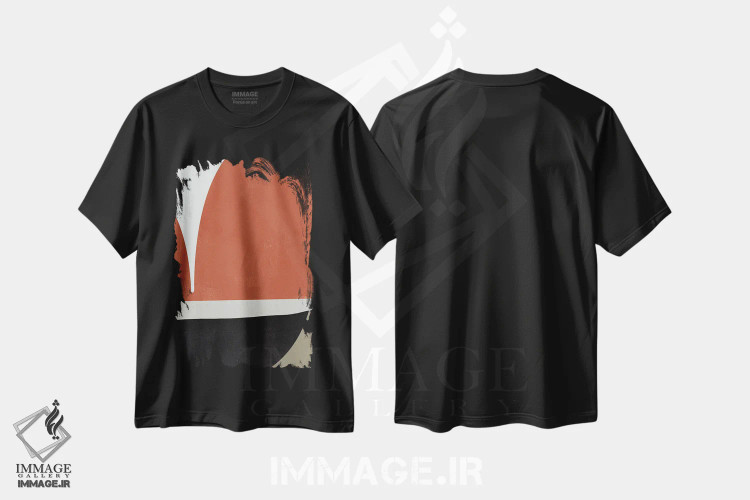 تیشرت مشکی طرح دار اخرا ارگانیک II اثر هلو مورائس | فروشگاه ایماژ