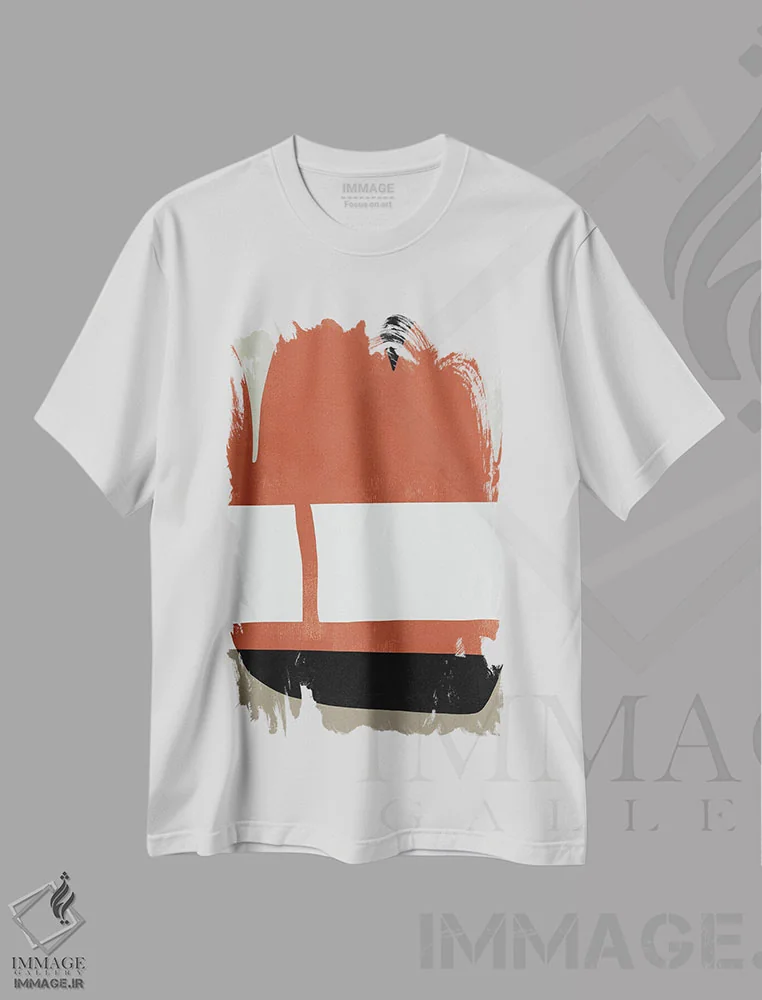 تیشرت سفید طرح دار اخرا ارگانیک IV اثر هلو مورائس | immage.ir