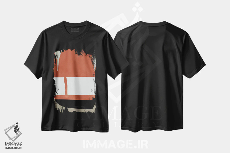 تیشرت مشکی طرح دار اخرا ارگانیک IV اثر هلو مورائس | فروشگاه ایماژ