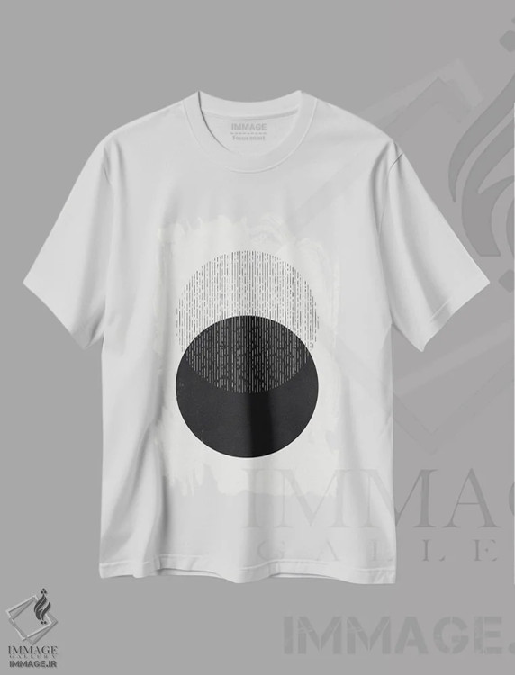 تیشرت سفید طرح دار خطوط انتزاعی III اثر هلو مورائس | فروشگاه ایماژ