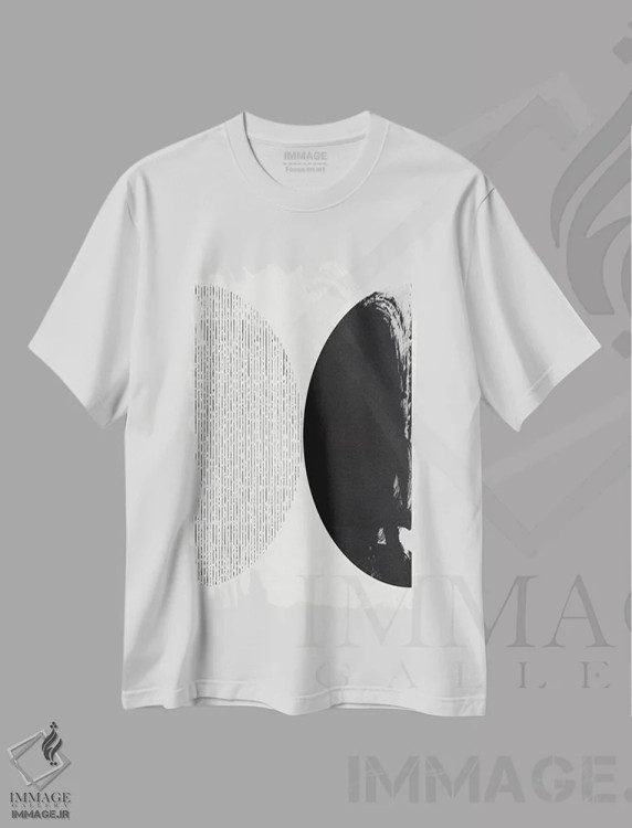 تیشرت سفید طرح دار خطوط انتزاعی IV اثر هلو مورائس | immage.ir