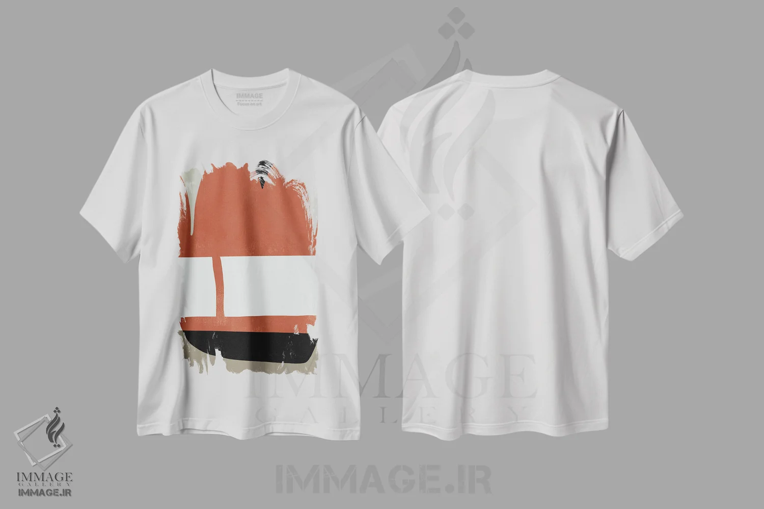 تیشرت سفید طرح دار اخرا ارگانیک IV اثر هلو مورائس | immage.ir