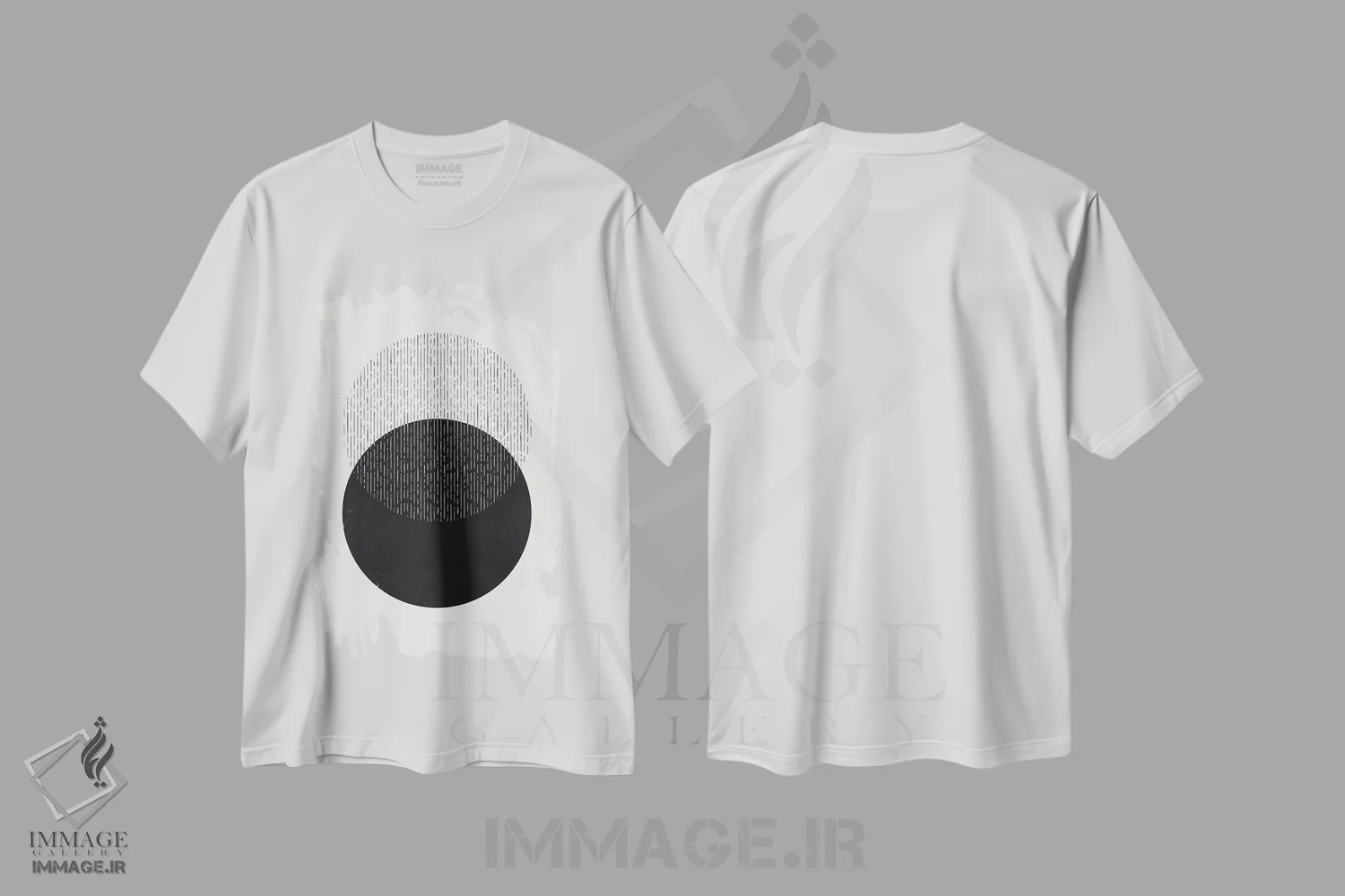 تیشرت سفید طرح دار خطوط انتزاعی III اثر هلو مورائس | فروشگاه ایماژ