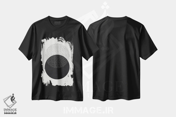 تیشرت مشکی طرح دار خطوط انتزاعی III اثر هلو مورائس | immage.ir