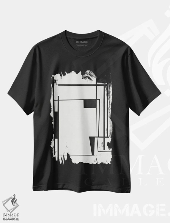 تیشرت مشکی طرح دار مشکی انتزاعی I اثر هلو مورائس | immage.ir