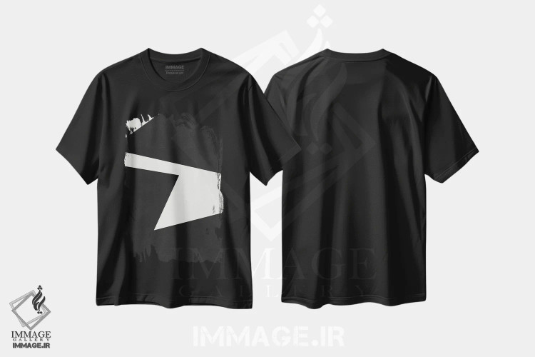 تیشرت مشکی طرح دار دیپتیک مشکی انتزاعی I اثر هلو مورائس | فروشگاه ایماژ
