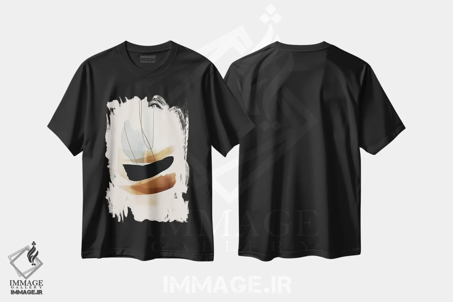 تیشرت مشکی طرح دار برس مشکی تمیز اثر هلو مورائس | immage.ir