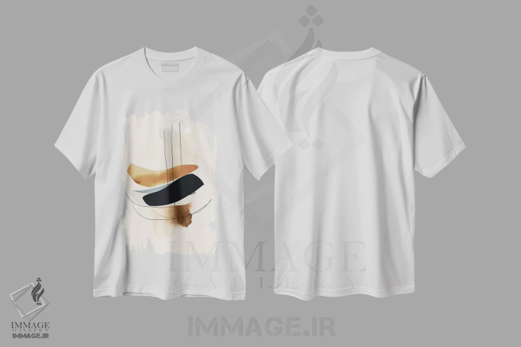 تیشرت سفید طرح دار برس مشکی تمیز II اثر هلو مورائس | immage.ir