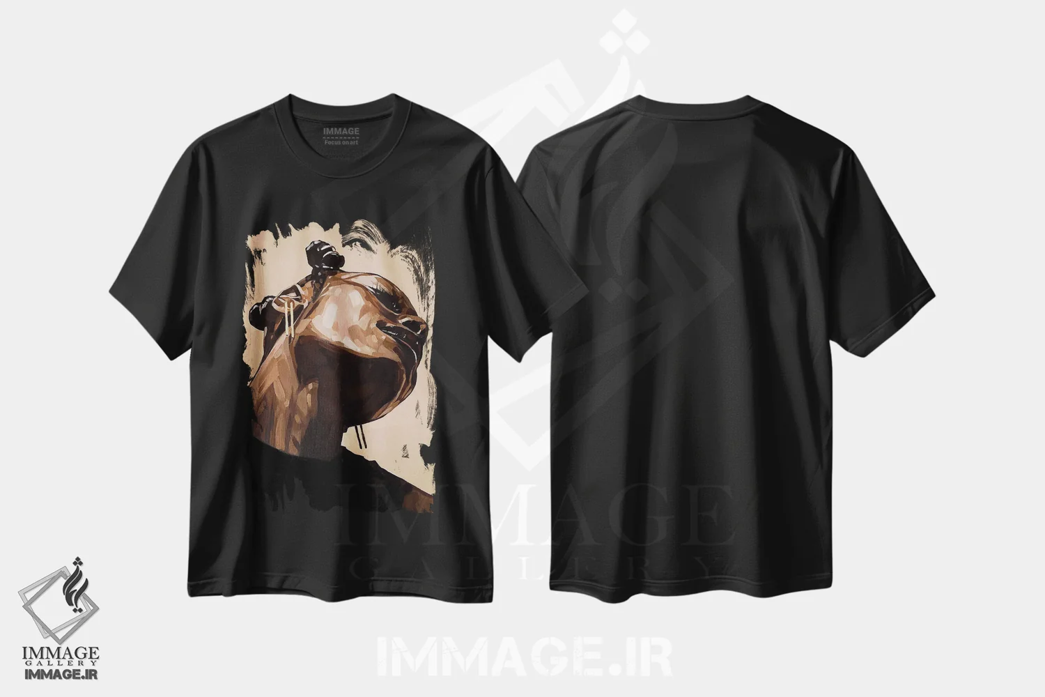 تیشرت مشکی طرح دار زارا، هنر آمریکایی آفریقایی تبار اثر هانا تیشلر | فروشگاه ایماژ