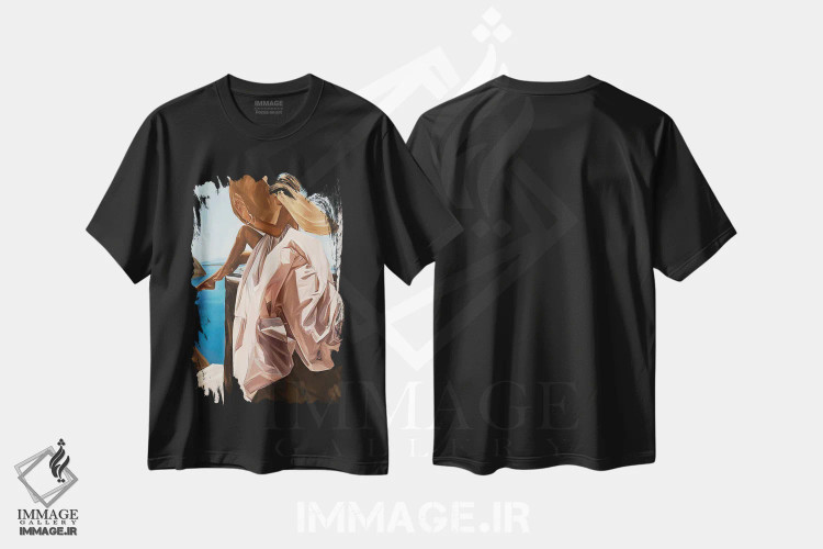 تیشرت مشکی طرح دار سانتورینی، دکور معاصر اثر هانا تیشلر | immage.ir