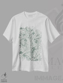 تیشرت سفید طرح دار مجموعهٔ کنجکاوی، تزئینی اثر هانا بایزنگ | immage.ir