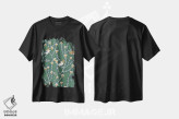 تیشرت مشکی طرح دار پرنده سبز دشت، تزئینی اثر هانا بایزنگ | فروشگاه ایماژ