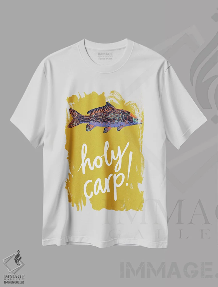 تیشرت سفید طرح دار کپور مقدس، تزئینی اثر هانا بایزنگ | immage.ir