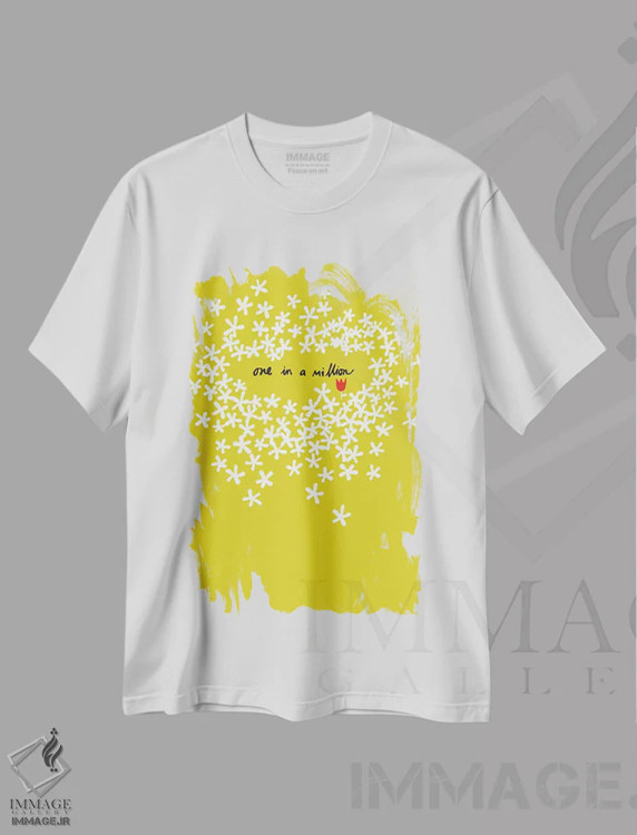 تیشرت سفید طرح دار یک میلیون، تزئینی اثر هانا بایزنگ | immage.ir