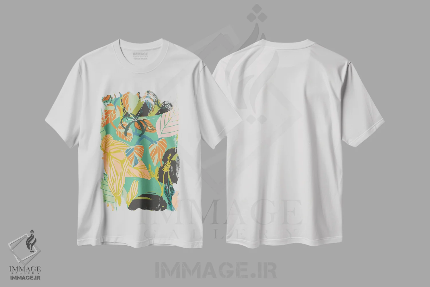 تیشرت سفید طرح دار الگوی رشد بیش از حد تقویت شده، دکور بوهمی اثر هانا بایزنگ | فروشگاه ایماژ