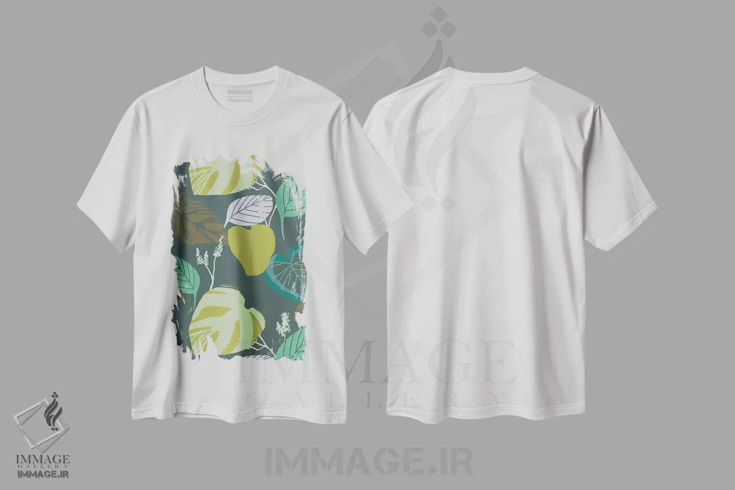 تیشرت سفید طرح دار الگوی رشد زیرین تقویت شده، دکور بوهمی اثر هانا بایزنگ | فروشگاه ایماژ