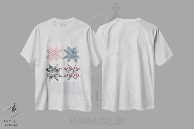 تیشرت سفید طرح دار باغ دشتی III، دکور روستایی اثر هانا بایزنگ | فروشگاه ایماژ