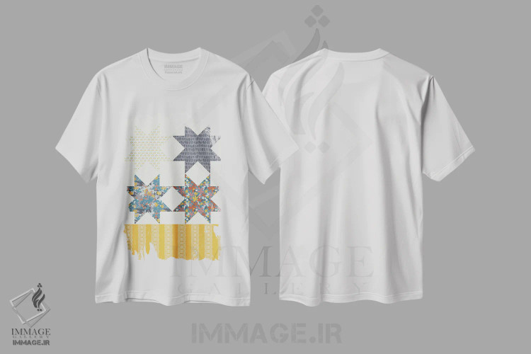 تیشرت سفید طرح دار باغ دشتی V، دکور روستایی اثر هانا بایزنگ | فروشگاه ایماژ