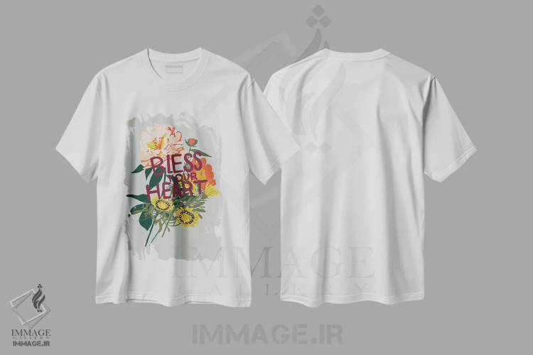تیشرت سفید طرح دار نمونه گیر III، تزئینی اثر هانا بایزنگ | فروشگاه ایماژ