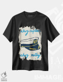 تیشرت مشکی طرح دار کاپیتان روز دریا، تزئینی اثر هانا بایزنگ | فروشگاه ایماژ